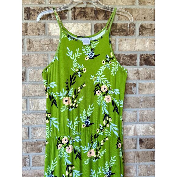 Maxi Floral Dress Sleeveless Coastal Tropical Print MEDIUM Beachy Vacation SERRA - Picture 4 of 7